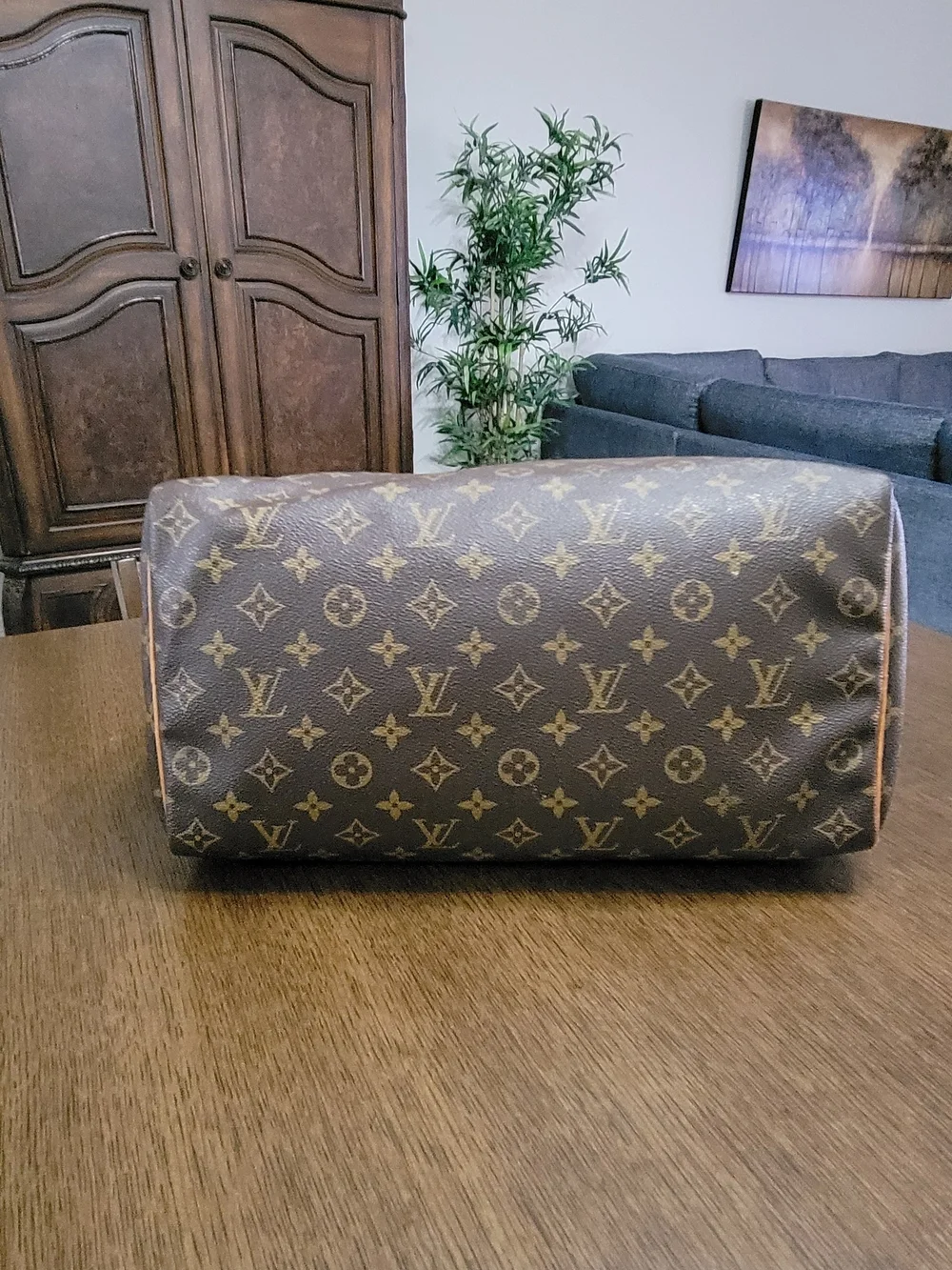 Louis Vuitton Brown Monogram Speedy 35 9.00Top-Handle Bag